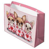 Valentijnsdag Chihuahua Dogs Groot Cadeauzakje (Achterkant Gekanteld)