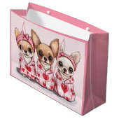 Valentijnsdag Chihuahua Dogs Groot Cadeauzakje (Voorkant Gekanteld)