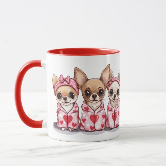 Valentijnsdag Chihuahua Dogs Mok (Links)