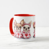 Valentijnsdag Chihuahua Dogs Mok (Voorkant links)