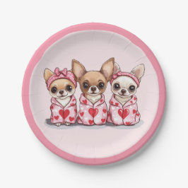 Valentijnsdag Chihuahua Dogs Papieren Bordje