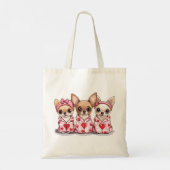Valentijnsdag Chihuahua Dogs Tote Bag (Achterkant)