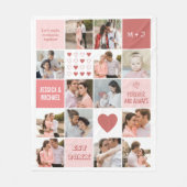 Valentijnsdag chique paar foto collage roze fleece deken (Voorkant)
