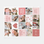 Valentijnsdag chique paar foto collage roze fleece deken (Voorkant (Horizontaal))