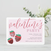 Valentijnsdag Chocolade-aardbeien Partij Kaart (Staand voorkant)