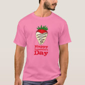 Valentijnsdag Chocolade Dekte aardbei T-shirt (Voorkant)