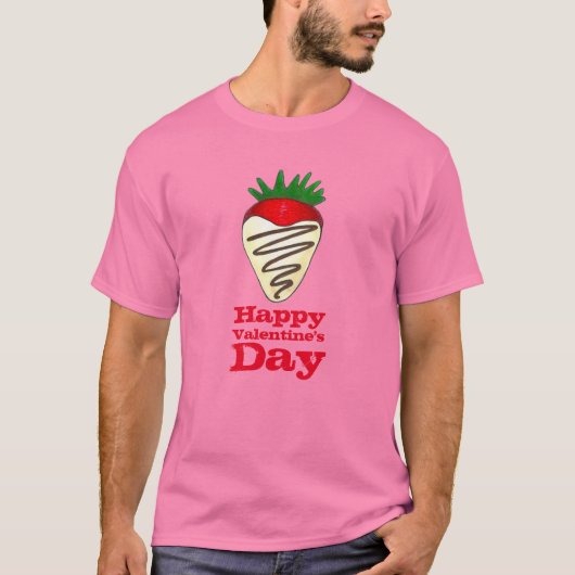 Valentijnsdag Chocolade Dekte aardbei T-shirt (Voorkant)