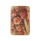  Valentijnsdag Chocolade en Bloemen Badmat (Voorkant Verticaal)