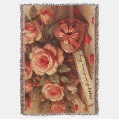 Valentijnsdag Chocolade en Bloemen Deken (Voorkant Verticaal)