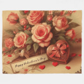  Valentijnsdag Chocolade en Bloemen Fleece Deken (Voorkant (Horizontaal))