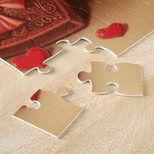  Valentijnsdag Chocolade en Bloemen Legpuzzel (Zijkant)