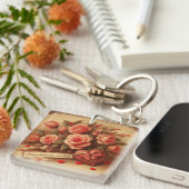 Valentijnsdag Chocolade en Bloemen Sleutelhanger (Voorkant Rechts)