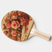  Valentijnsdag Chocolade en Bloemen Tafeltennisbatje (Zijkant)