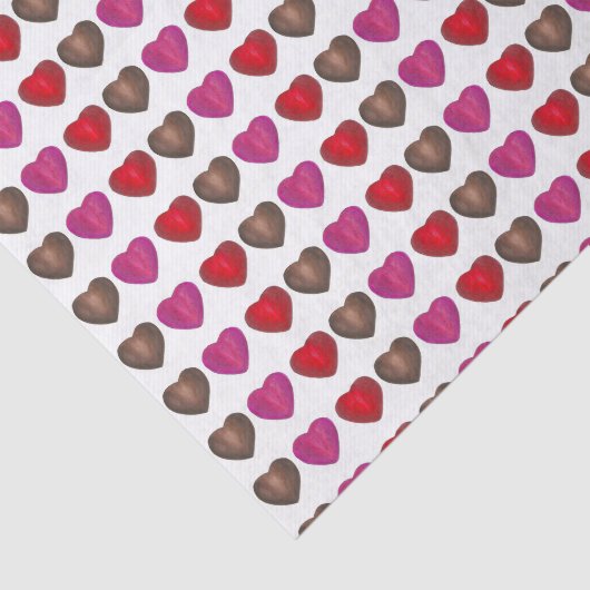 Valentijnsdag Chocolade Harde roze rood bruin Tissuepapier (Detail)
