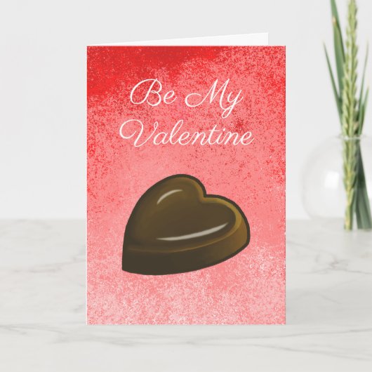 Valentijnsdag chocolade hart kaart (Voorkant)