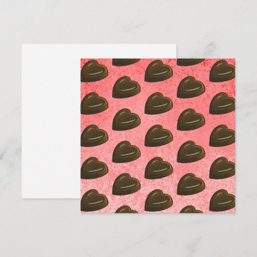Valentijnsdag chocolade hart patroon kaart (Voorkant / Achterkant)