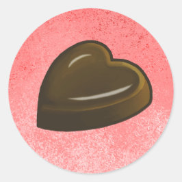 Valentijnsdag Chocolade Hart Ronde Sticker