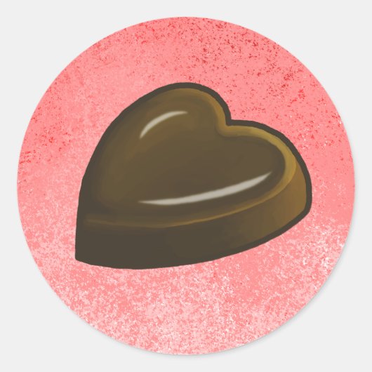 Valentijnsdag Chocolade Hart Ronde Sticker (Voorkant)