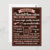 Valentijnsdag Chocolade Lava Cake Recept Briefkaart (Voorkant / Achterkant)