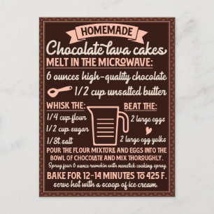 Valentijnsdag Chocolade Lava Cake Recept Briefkaart