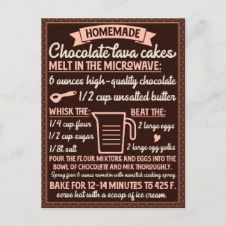 Valentijnsdag Chocolade Lava Cake Recept Briefkaart