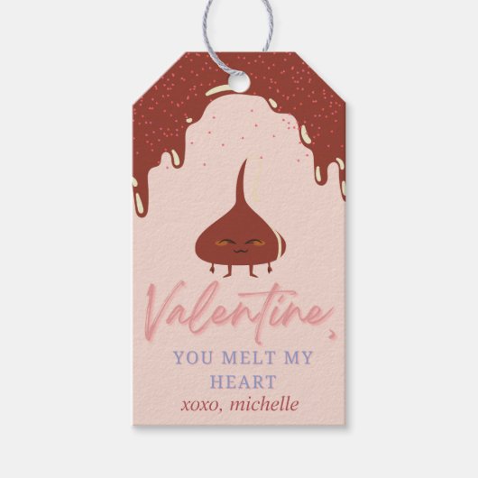 Valentijnsdag chocolade smelt Custom Gift Labels Cadeaulabel (Voorkant)