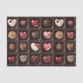 Valentijnsdag chocolade snoepjes tissuepapier (Voorkant)