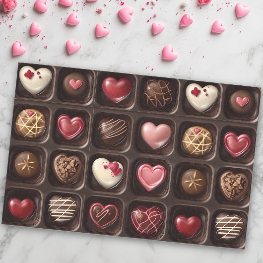 Valentijnsdag chocolade snoepjes tissuepapier