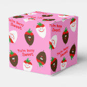 Valentijnsdag Chocolate Dipped aardbeien Bedankdoosjes (Achterkant)