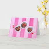 Valentijnsdag Chocolate Hearts Wenskaart Kaart (Gele Bloem)