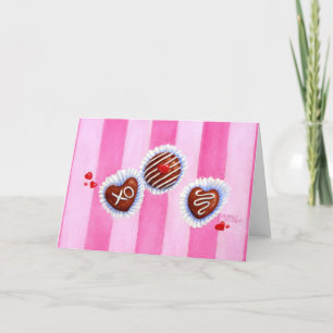 Valentijnsdag Chocolate Hearts Wenskaart Kaart