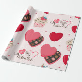 Valentijnsdag Chocolates Cadeaupapier (Uitgerold)