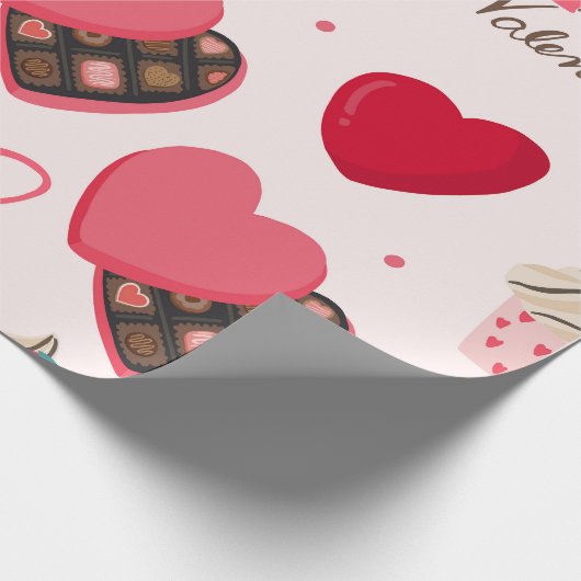 Valentijnsdag Chocolates Cadeaupapier (Hoek)