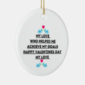 Valentijnsdag citeert liefdescitaten keramisch ornament (Rechts)