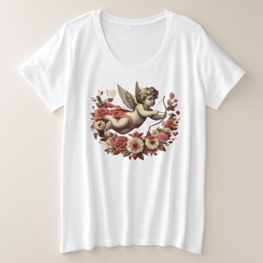 Valentijnsdag classic/ Cupid Grote Maat T-shirt (Design voorkant)