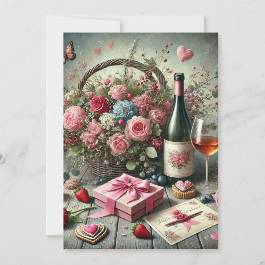 Valentijnsdag Cocktail Party Invitation Kaart (Achterkant)