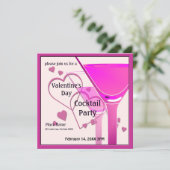 Valentijnsdag Cocktail Party Uitnodiging (Staand voorkant)