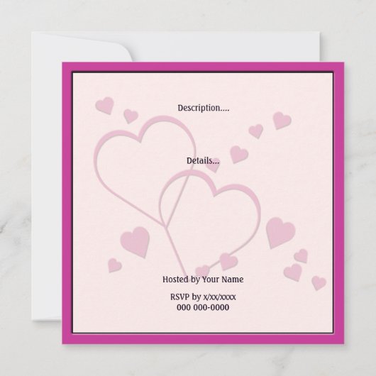 Valentijnsdag Cocktail Party Uitnodiging (Achterkant)