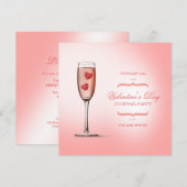 Valentijnsdag Cocktail Party-uitnodiging Kaart (Voorkant / Achterkant)