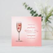 Valentijnsdag Cocktail Party-uitnodiging Kaart (Staand voorkant)