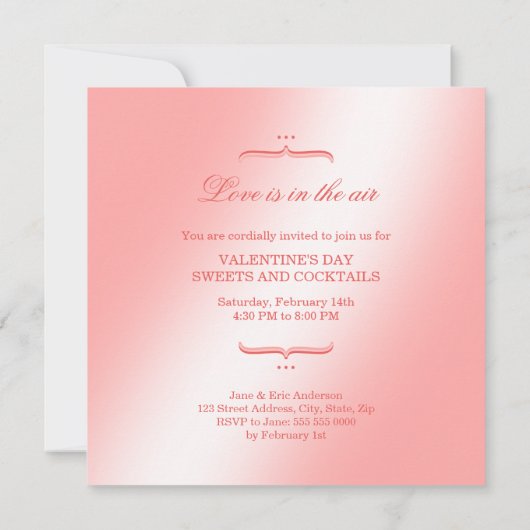 Valentijnsdag Cocktail Party-uitnodiging Kaart (Achterkant)