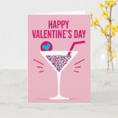 Valentijnsdag Cocktailparty Kaart (Gele Bloem)