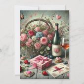 Valentijnsdag Cocktailparty Uitnodiging (Achterkant)