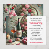 Valentijnsdag Cocktailparty Uitnodiging (Voorkant / Achterkant)