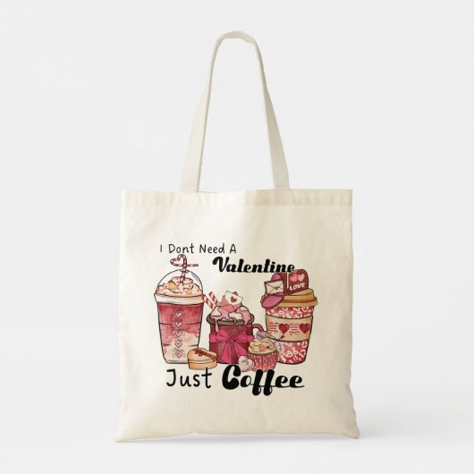 Valentijnsdag Coffee Funny Tote Bag (Achterkant)