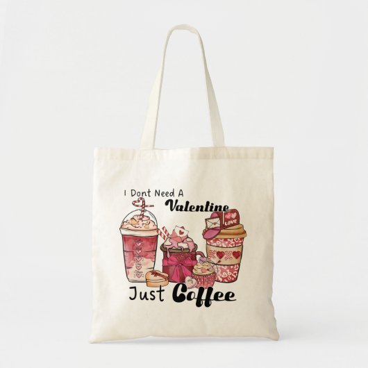Valentijnsdag Coffee Funny Tote Bag (Voorkant)