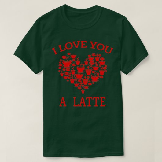 Valentijnsdag Coffee Pun Gift - Ik hou van je T-shirt (Design voorkant)
