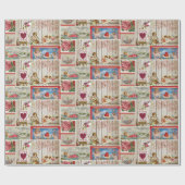  Valentijnsdag Collage - Engelen, harten Cadeaupapier (Vlak)