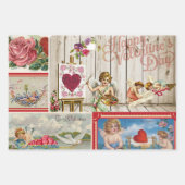 Valentijnsdag Collage - Engelen, harten Inpakpapier Vel (Voorkant 3)