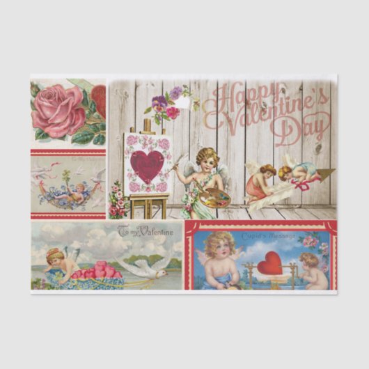  Valentijnsdag Collage - Engelen, harten Tissuepapier (Voorkant)